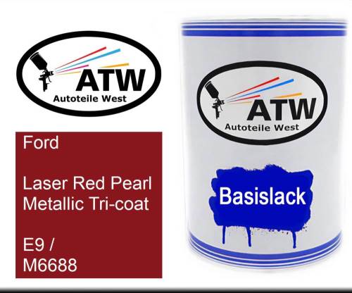 Ford, Laser Red Pearl Metallic Tricoat, E9 / M6688: 500ml Lackdose, von ATW Autoteile West.